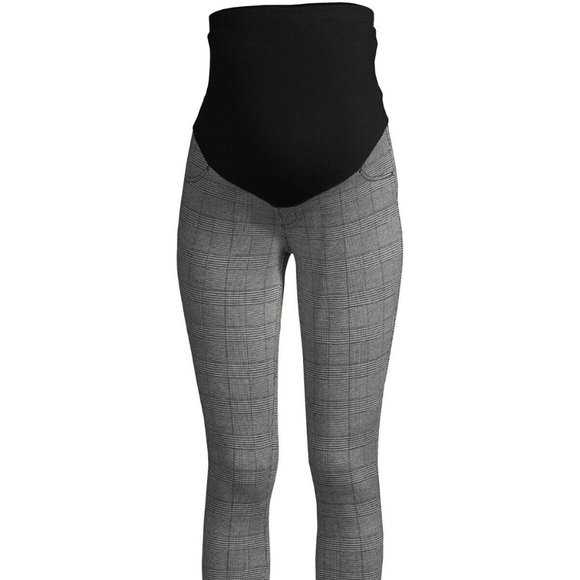 Time and Tru Pants - Time & True Womens Maternity Jeggings Size S-XL Gray Plaid Soft & Comfortable